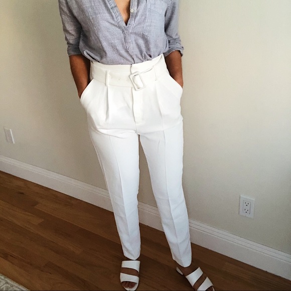 Mango white high waisted trousers - Picture 2 of 4